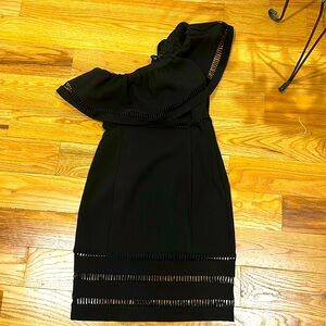 Endless Rose One Shoulder Black Dress